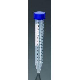 Centrifuge Tubes Conical-Bottom Flat, PP, 15 mL, Sterile, Cap Color: Blue (QTY. 50 per Foam Rack, 6 Racks per Case- 300 Tubes)